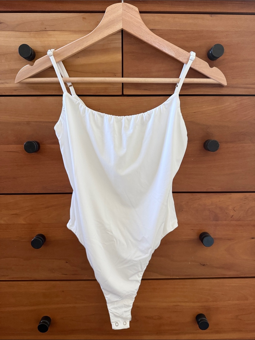 HYZ White Adjustable Strap Thong Bodysuit Size S